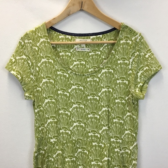 White Stuff Rockpool Dress in Grassy Green Shell Print - Picture 4 of 11